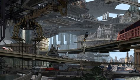 Sprawling Total Recall Concept Art By Andy Chung Film Sketchr