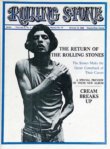 The Rolling Stone Magazine Cover With An Image Of A Man Holding His