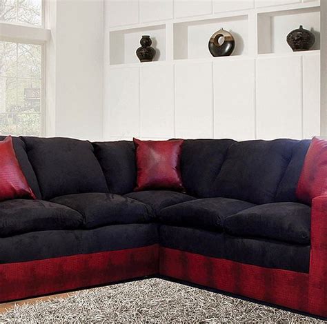 contemporary style   tone black  red microfiber