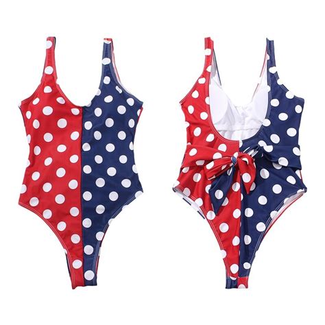 2022 Sexy Women Swimsuit Summer Contrast Color Dot Print Padded Beachwear Sleeveless Backless