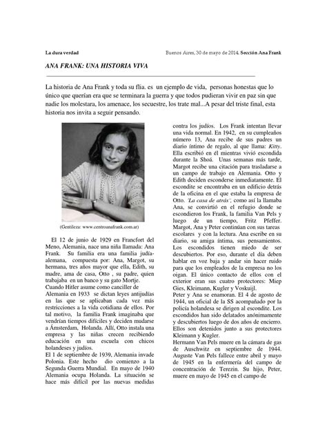 Relato Histórico Ana Frank By Bialik Septimoa2014 Issuu