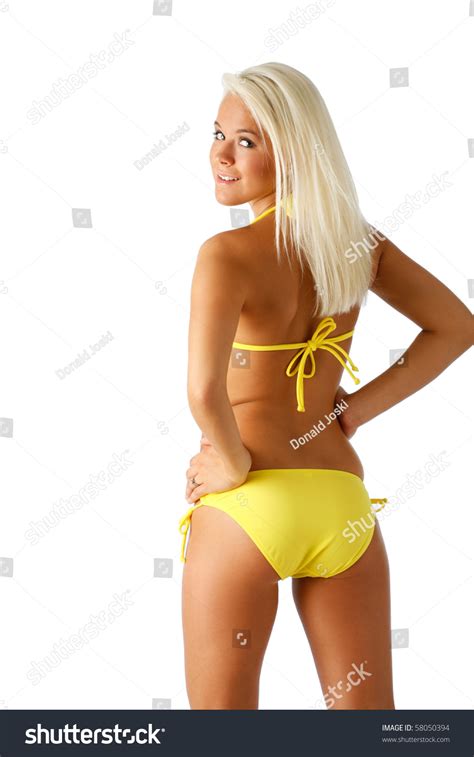 Yellow Bikini Pose Stock Photo 58050394 Shutterstock