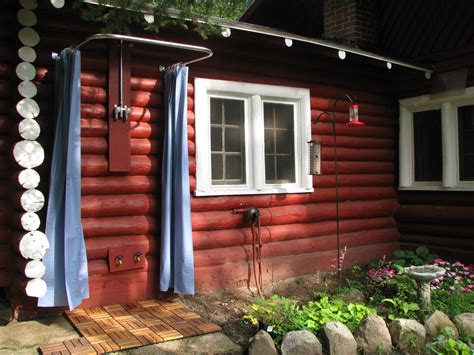 Vintage Log Cabin Outdoor Shower