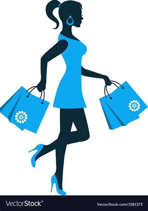 Woman Silhouette With Shopping Bag Royalty Free Vector Image