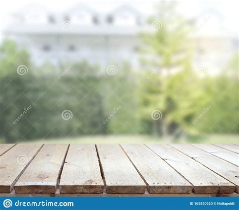 Table Top And Blur Building Of Background Stock Photo Image Of Space