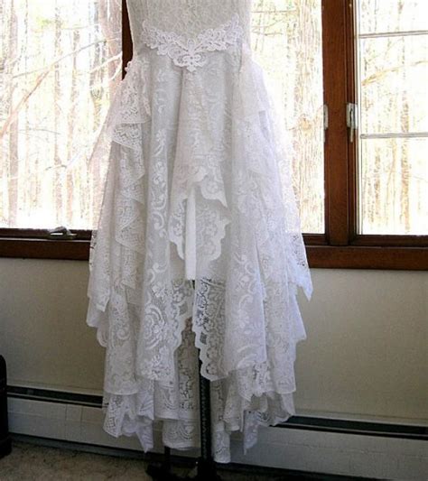 Off White Bridal White Tattered Boho Gypsy Hippie Alternative Bride