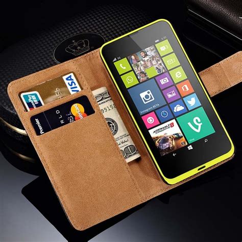 Echtes Leder Case Für Nokia Lumia 630 Cover Telefon Zurück Shell Mit