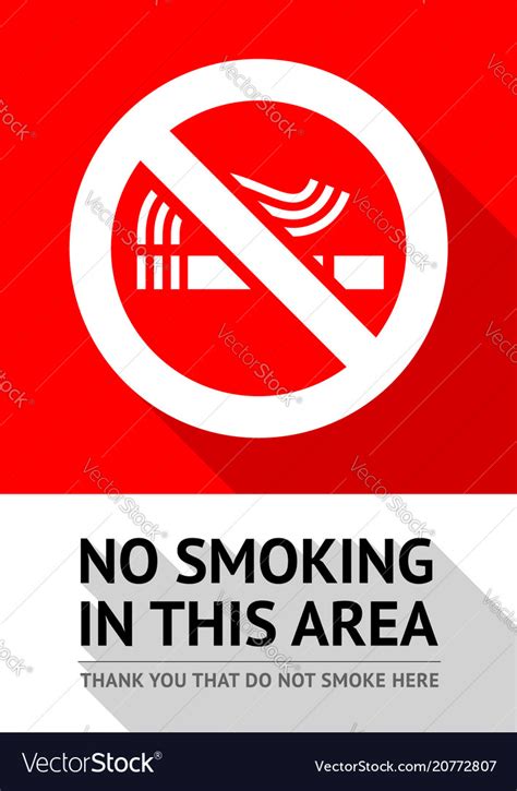 No Smoker Poster Royalty Free Vector Image Vectorstock