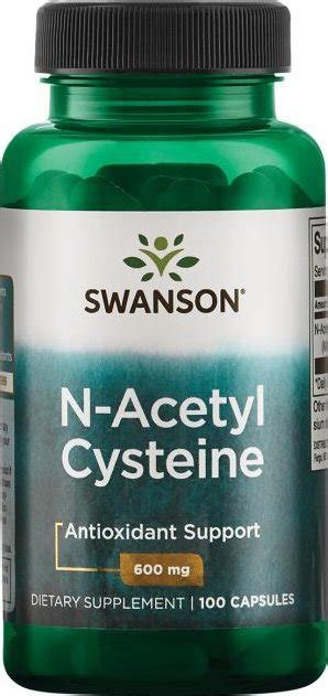 Swanson N Acetyl Cysteine 600 mg 100 cps od 529 Kč Zbozi cz