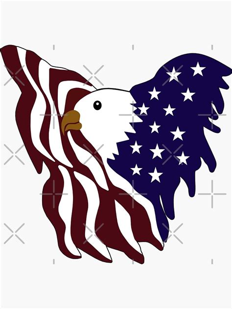 American Bald Eagle Flag Sticker By Trace1234 Redbubble