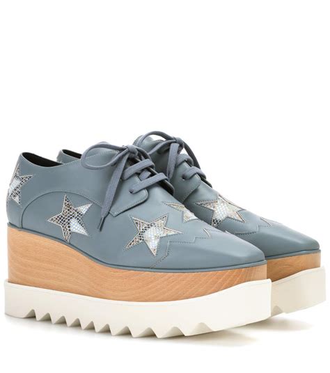 Stella Mccartney Washed Blue Elyse Shoes With Silver Stars In Colour