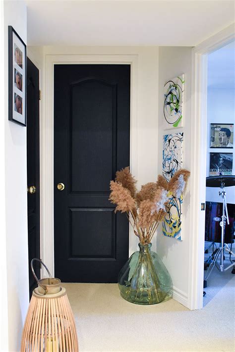 Black Interior Doors With Wood Trim