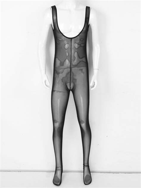 ️ mens see through mesh body stocking bodysuit jumpsuit underwear pantyhose club 🔥 купить