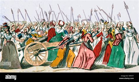 Womens March On Versailles 5 6 October 1789a Crowd Of Women March To