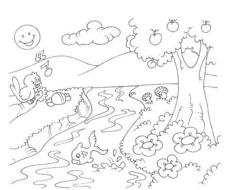 Coloriage Campagne Nature Dessin Colorier Coloriages