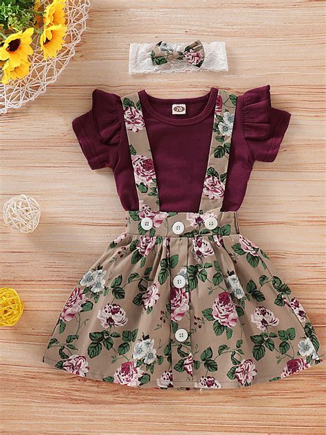 Wholesale 3 Piece Summer Baby Clothes Outfits Flutter S