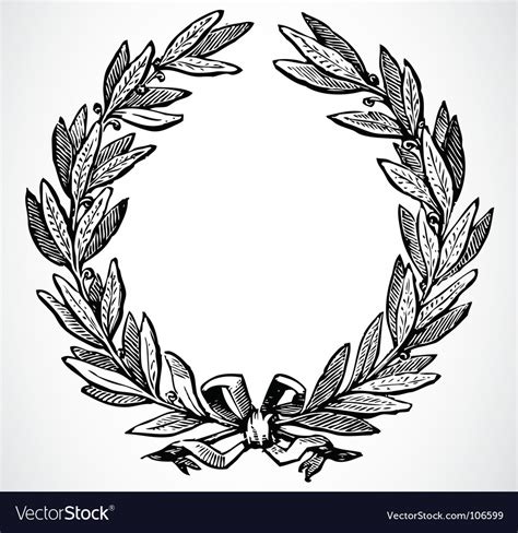 Olive Leaf Wreath Royalty Free Vector Image Vectorstock