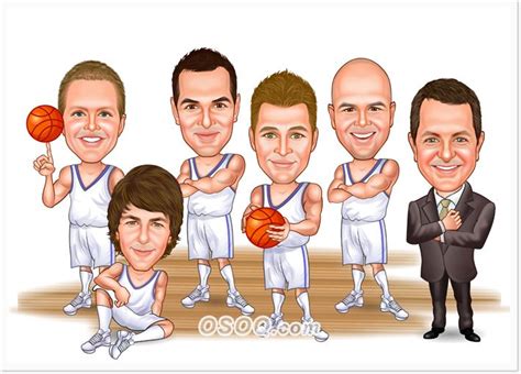 Basketball Team Caricatures Caricature Sports Team Teams