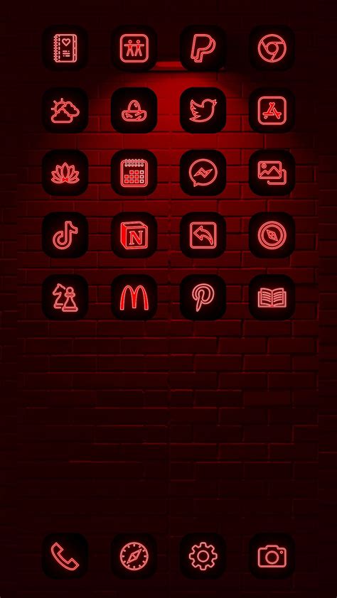 Neon Red App Icons Etsy In 2021 Red App Icons Neon Red App Icons