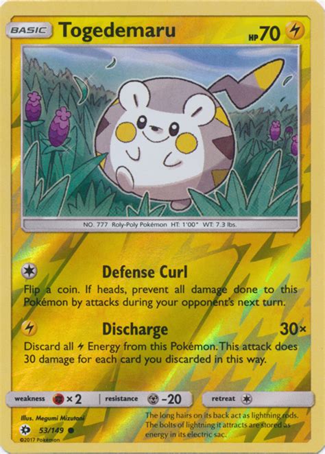 Check spelling or type a new query. Togedemaru - 53/149 - Common - Reverse Holo - Pokemon Singles » Sun & Moon Base Set - Collector ...