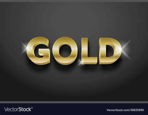Editable 3d Gold Text Effect Royalty Free Vector Image