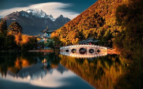 Download Wallpapers China Autumn Park Mountains Beautiful Nature