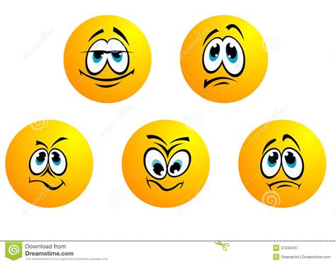 Five Different Smiles Expressions Stock Vector Illustration Of