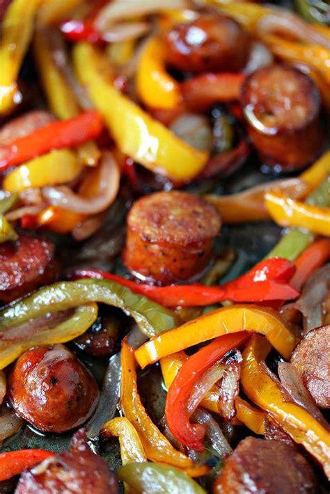Sheet Pan Sausage And Peppers Cravings Of A Lunatic Sausage Recipes