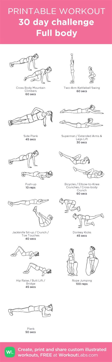 30 Day Challenge Full Body My Visual Workout Created At Workoutlabs