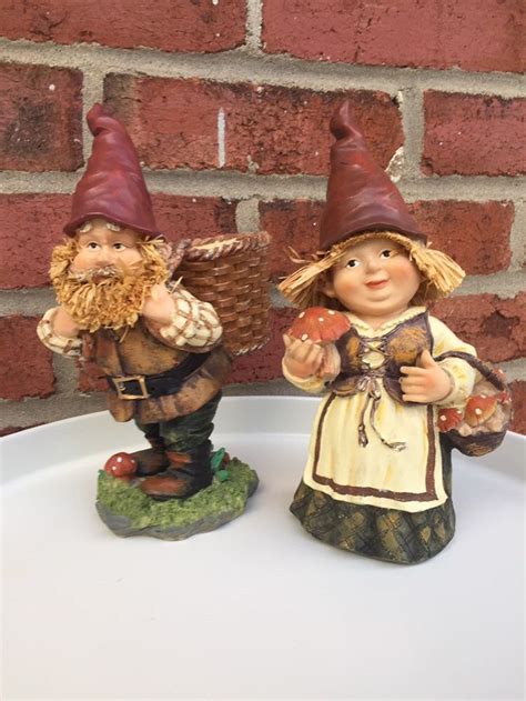 Vintage Garden Gnomes Couple Gnome Ceramic Gnome Vintage Etsy