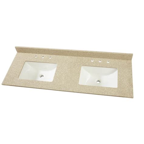 Costco has the mission hills 60 gray double sink vanity with quartz counter top and porcelain sinks for $799!!! Home Decorators Collection 61 in. W x 22 in. D Engineered ...