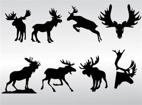 Download Moose Silhouette Vectors - Download Free Vector Art, Stock ...