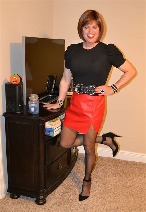 how about red leather crossdresser heaven
