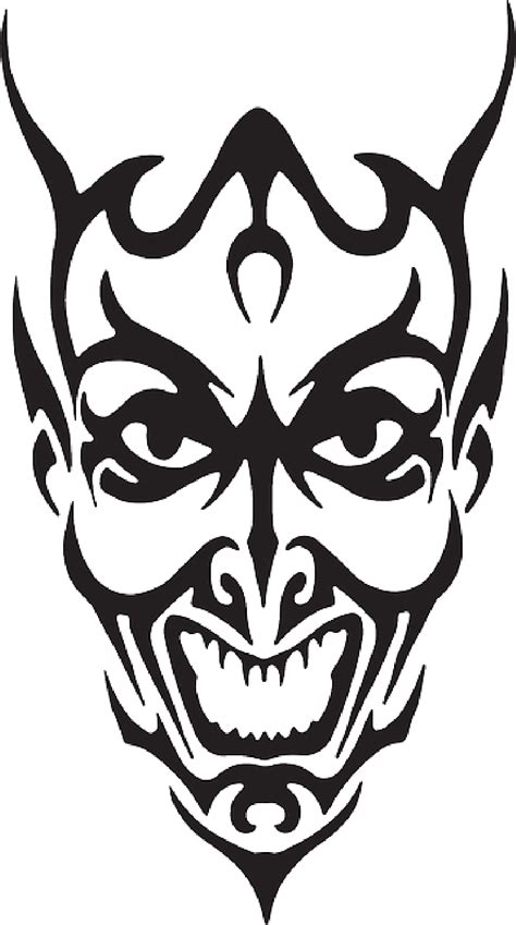 Tattoo Devil Demon Drawing Stencils Outline Drawings Outlines Stencil Face Satan Easy Skull