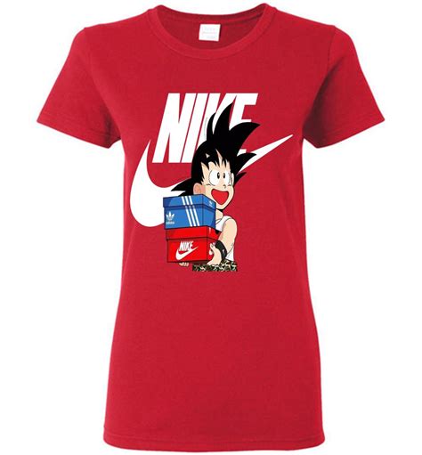 Dragon ball z nike shirt. Official Dragon Ball Goku Bape Shopping Adidas Nike Logo Women T-shirt - Best Hot Trend T-shirts ...