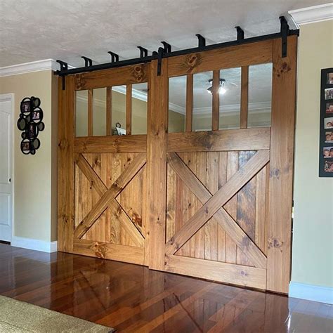 Double door barn door hardware kit track type: Custom Furniture Builders on Instagram: "These set barn ...
