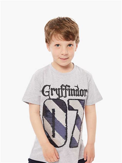 Fabric Flavours Kids Harry Potter Gryffindor Flip Sequin T Shirt Grey