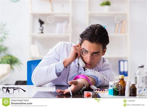 The Doctor Drug Addict In The Hospital Stock Image Image Of