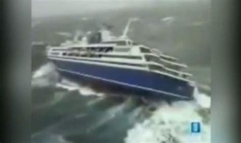 Watch Horrifying Moment Cruise Ship Battered By Waves Turns On Its Side In The Sea Cruise