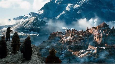 City Mountain Hobbit Lord Rings Lotr Fantasy Movie Film Smog Desolation