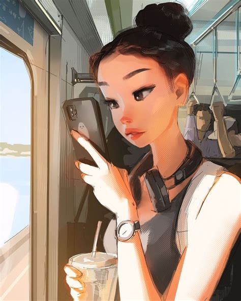 Art By Sam Yang The Art Showcase In 2021 Digital Art Girl Animation Art Girls Cartoon Art