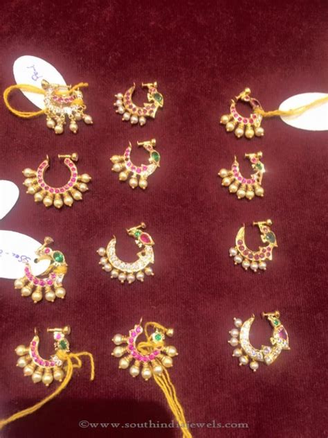 Gold Hyderabadi Bridal Nose Pins ~ South India Jewels