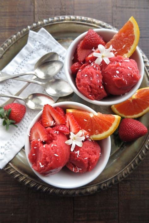 Strawberry Orange Soft Serve Sorbet And Popsicles Paleo Aip