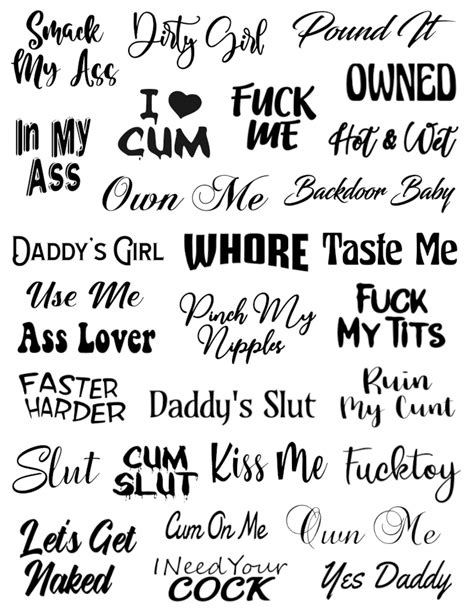 29 Kinky Temporary Tattoos For Adults Naughty Sexy Bdsm Etsy