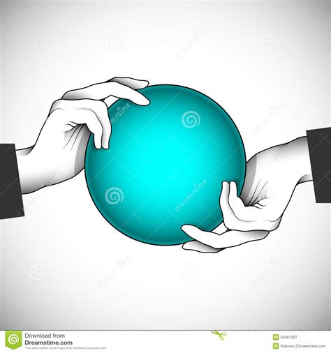 2hands And Ball Stock Vector Illustration Of Circle 53461297