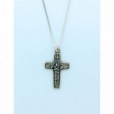 Jewelry Sterling Silver Necklace Small Pope Francis Cross