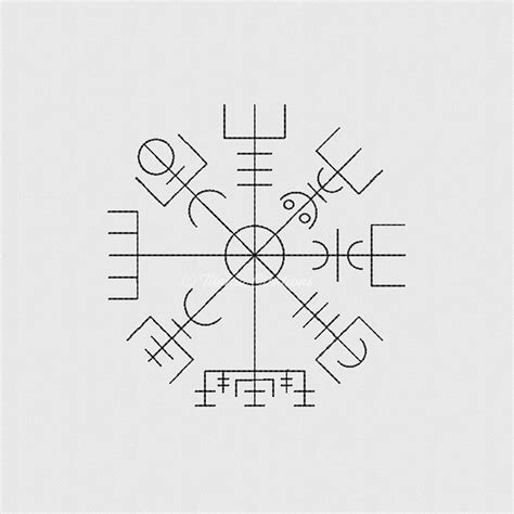 Vegvisir Symbol Set Of Four 4x4 5x7 Titania Creations