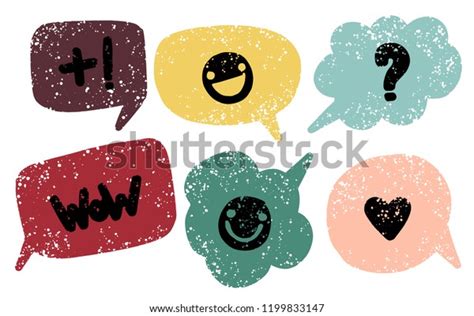 Hand Drawn Callout Clouds Various Marks Stock Vector Royalty Free