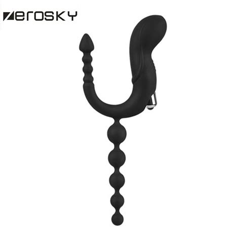 Zerosky ซิลิโคนชาย Prostate Massager Stimulator G Spot Vibrator Anal ลูกปัด Vibrating Anal Butt