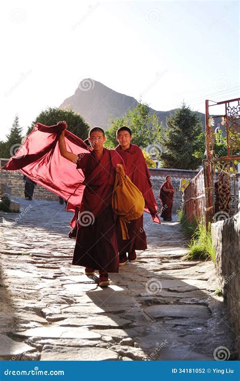 Monks In Tibet Editorial Photography Image Of Clothes 34181052